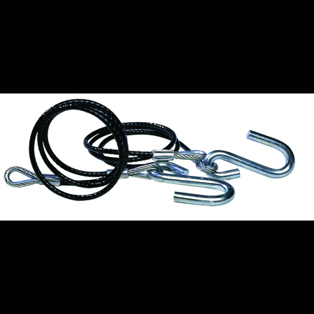 TIE DOWN ENGINEERING Tie Down Engineering 59537 Hitch Cables w Wire Safety Latch Class II-3500 lbs. Black Vinyl Jacketed 59537